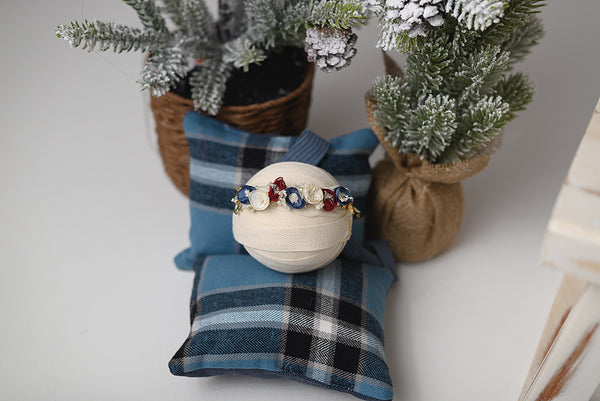 Vintage Holiday Christmas Demi Crown Photography Prop Newborn Toddler
