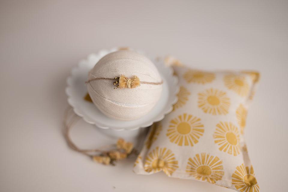 Yellow Sunshine Pillow & Yellow Velvet tieback (each item purchased separately)