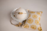 Yellow Sunshine Pillow & Yellow Velvet tieback (each item purchased separately)