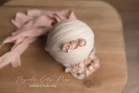 Pink Floral & Lace tieback newborn, baby and sitter