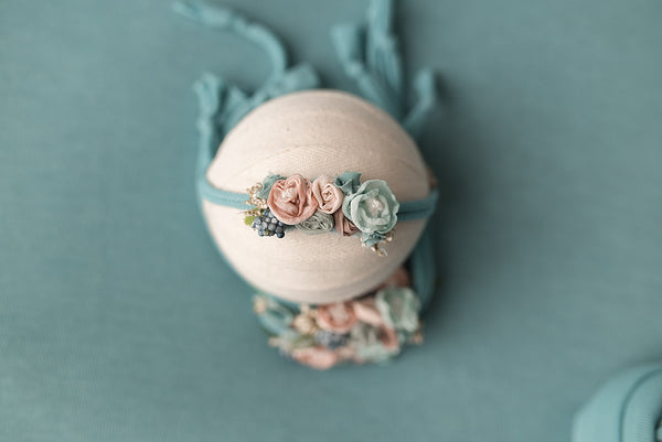 Robins Blue Drop Wrap &  coordinating tieback headband Set(each item purchased separately)
