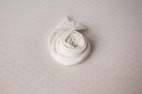Peek A Boo Lace Like White Wrap, Backdrop  coordinating tieback headband Set (each purchased separately)