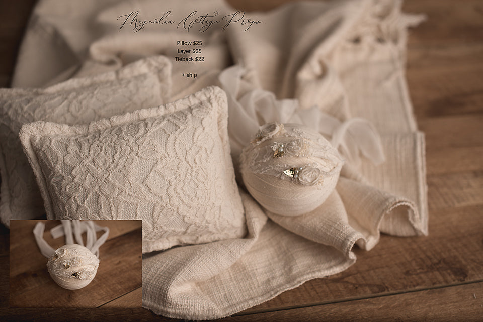 Lace Tieback and Creamy white layer SET (each purchased separately)