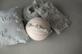 Mint Blue Wrap, Backdrop coordinating tieback & pillow headband Set(each purchased separately)