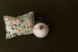 Army Green Drop, Wrap Blue Floral pillow and coordinating tieback headband Set(each purchased separately)