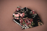 SALE Black floral wrap with pink flowers Jersey Knit