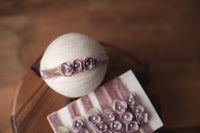 Purple Velvet tieback newborn, baby and sitter