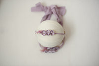 Purple Leather Tieback for newborn