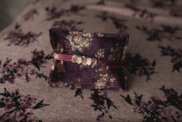 Purple Backdrop Drop Wrap Tieback + velvet pillow each purchased separately